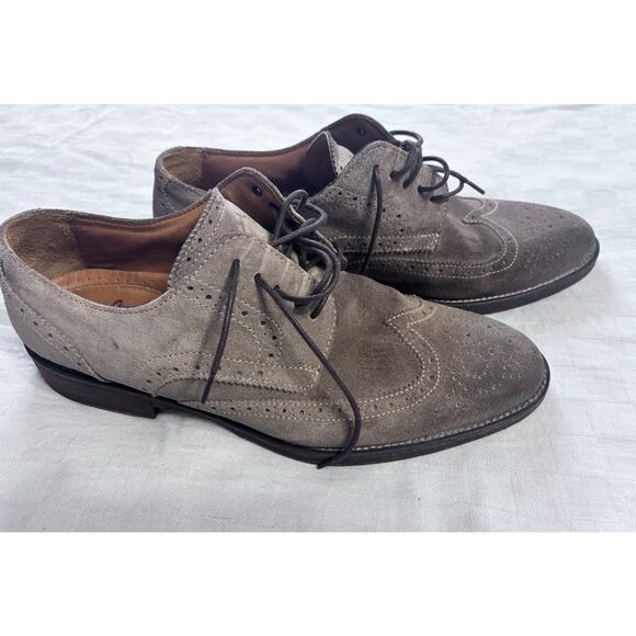 J & M 1850 (Johnson & Murphy) tan suede Wingtip Oxford, sheepskin lined, 9 1/2 main image 6